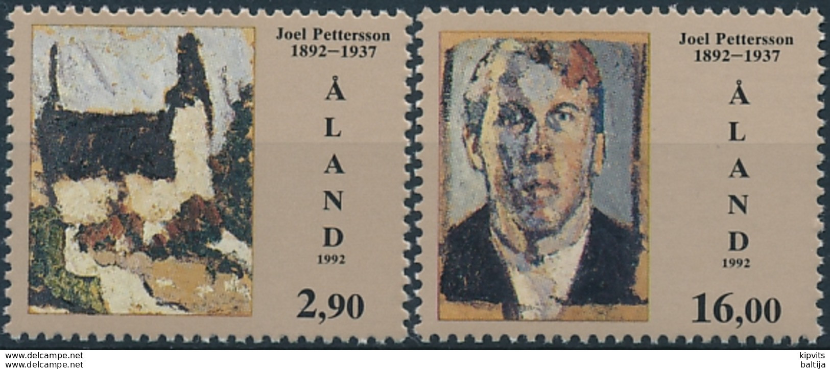 Mi 61-62 ** MNH Painter Joel Pettersson 100th Birthday Painting Art - Aland