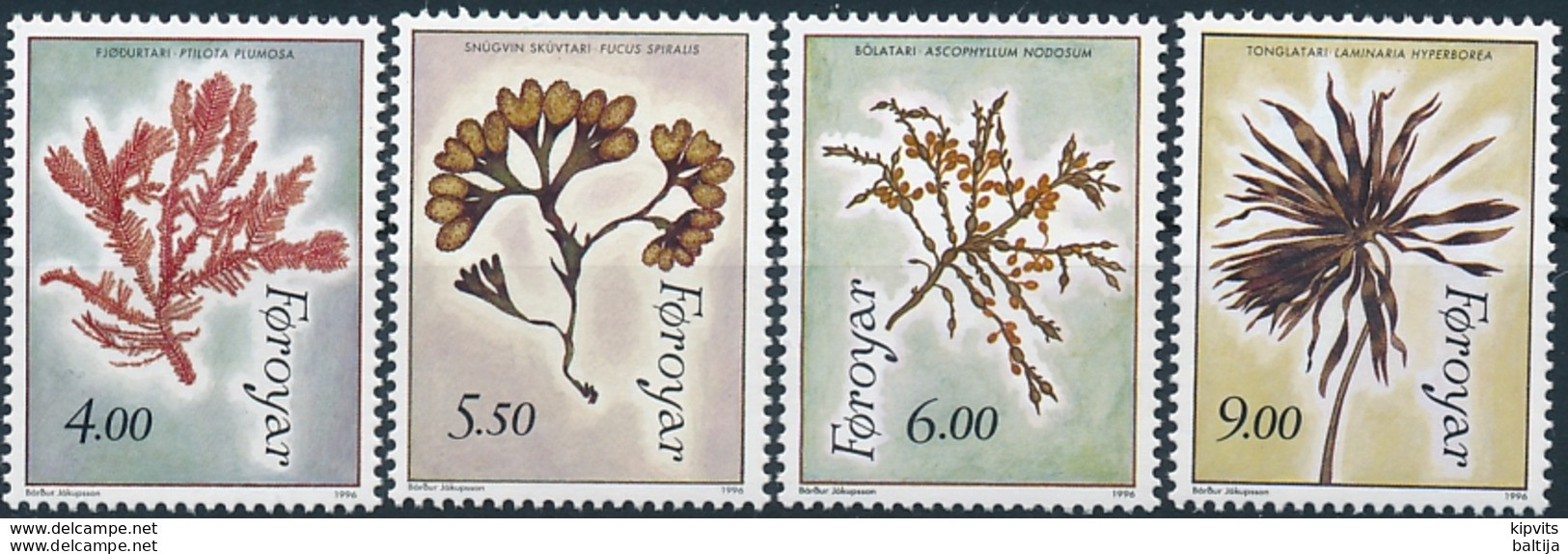 Mi 292-95 ** MNH Seaweed Marine Algae Sea Vegetables - Faroe Islands