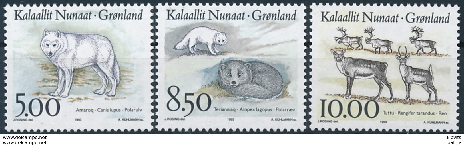 Mi 239-41 ** MNH Mammals Wolf Polar Fox Reindeer - Unused Stamps