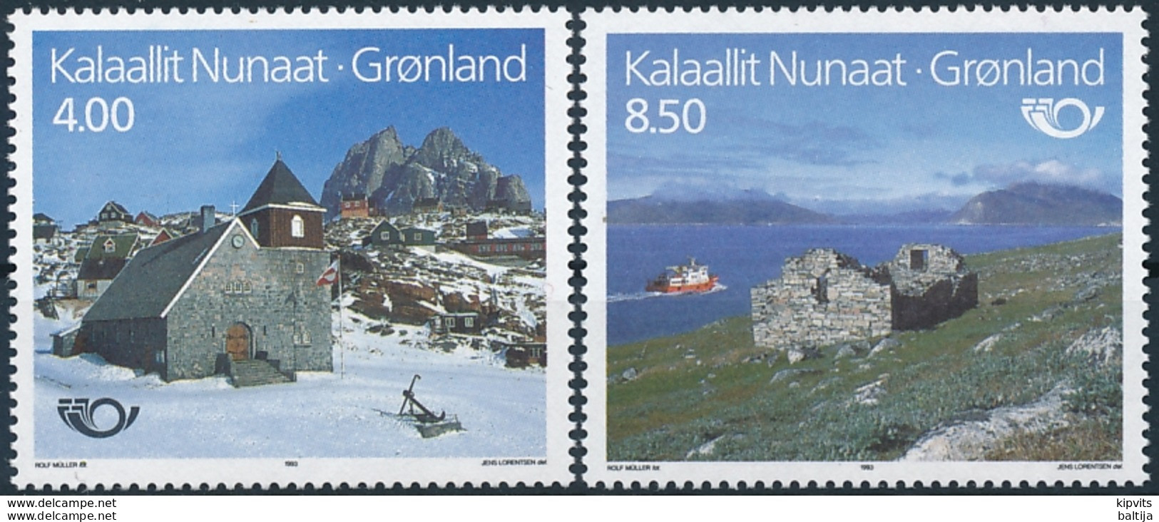 Mi 234-35 ** MNH NORDEN Tourist Attractions Churches - Unused Stamps