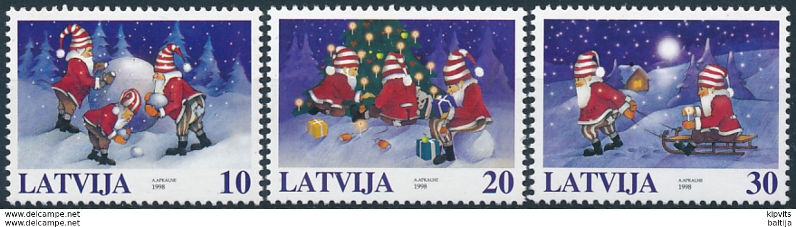 Mi 492-94 ** MNH Christmas Santa - Latvia Lettonie Lettland Letonia Letland - Lettonie