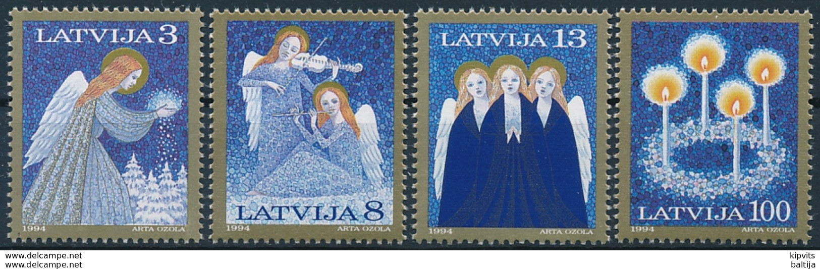 Mi 382-85 ** MNH Christmas Angels Advent - Latvia Lettonie Lettland Letonia Letland - Latvia