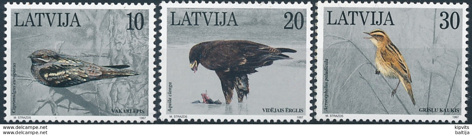 Mi 447-49 ** MNH Birds Raptor - Latvia Lettonie Lettland Letonia Letland - Letonia
