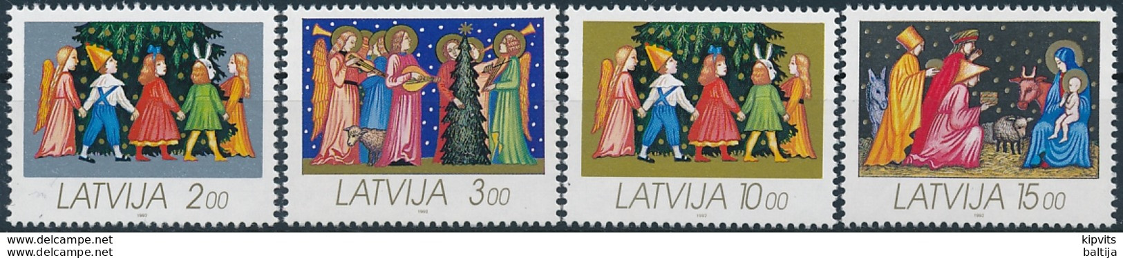 Mi 344-47 ** MNH Christmas Nativity - Latvia Lettonie Lettland Letonia Letland - Lettonie