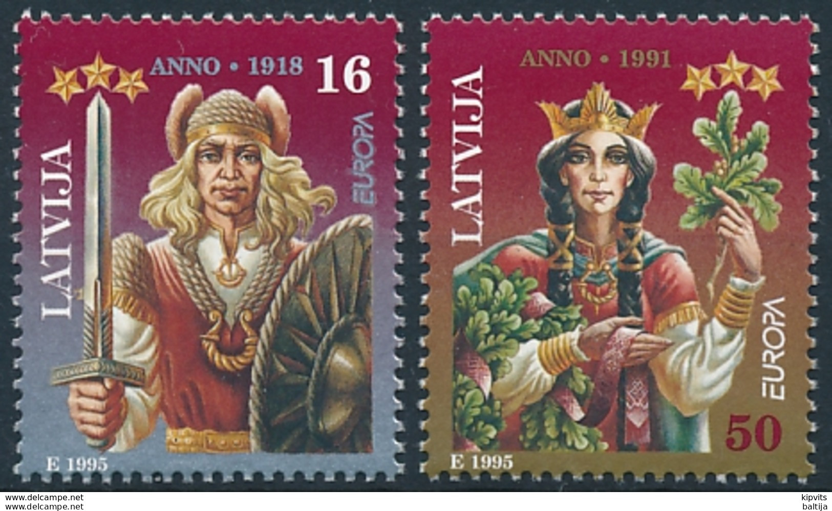 Mi 414-15 ** MNH CEPT Europa Freedom & Liberty - Latvia Lettonie Lettland Letonia Letland - Latvia