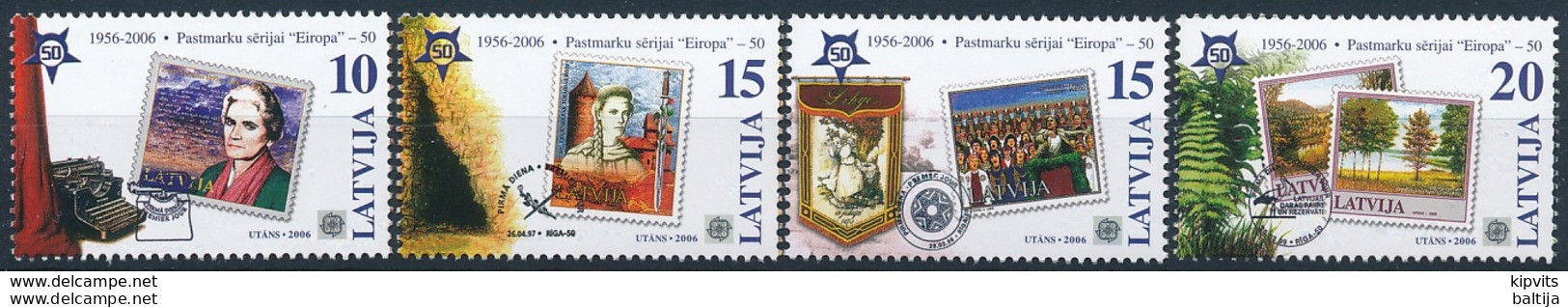 Latvia Mi 652-55 ** MNH Complete Set Lettonie Lettland Letonia Letland - Timbres Sur Timbres