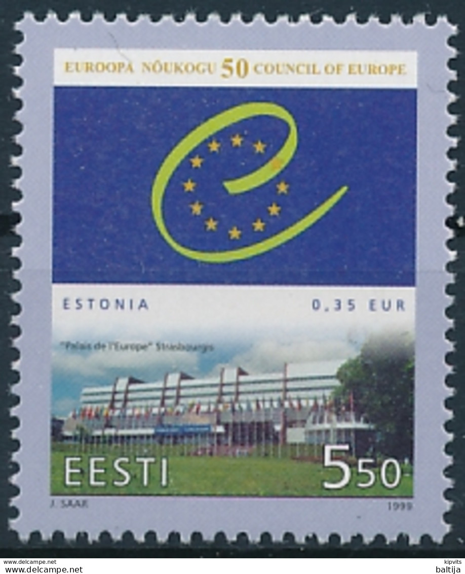 Mi 341 ** MNH / European Council 50th Anniversary Palais De L'Europe Strasbourg - Estonia Estland Estonie Eesti - Estonia