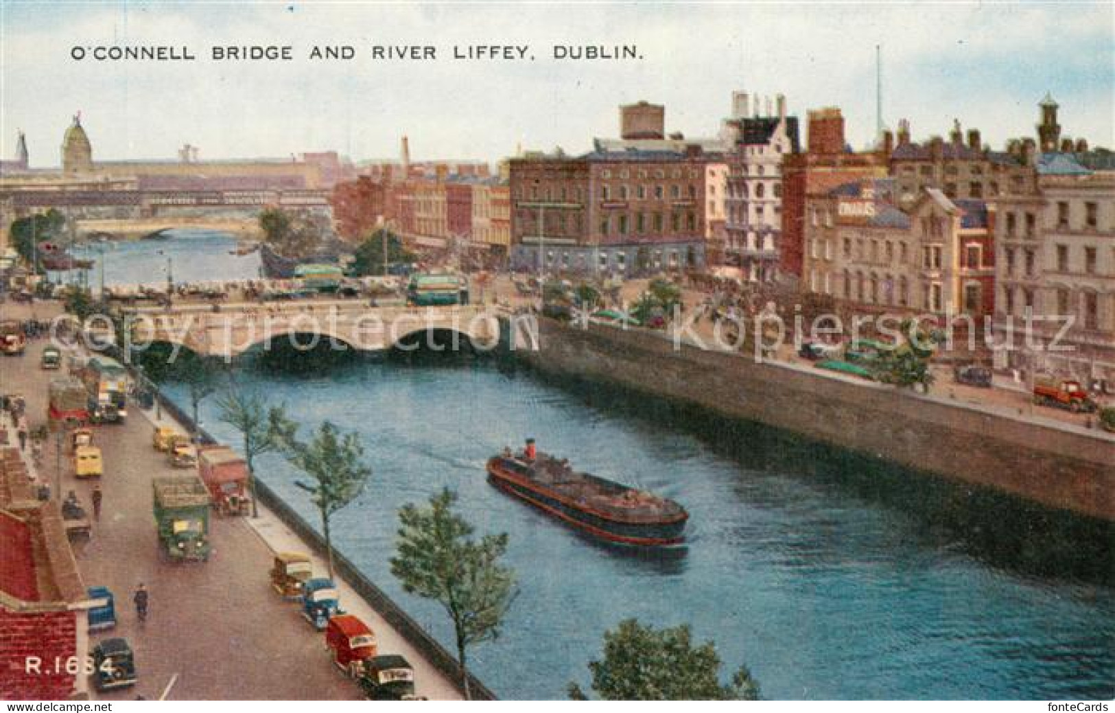 73782135 Dublin  Ireland UK O Connell Bridge And River Liffey Valentines Post Ca - Andere & Zonder Classificatie