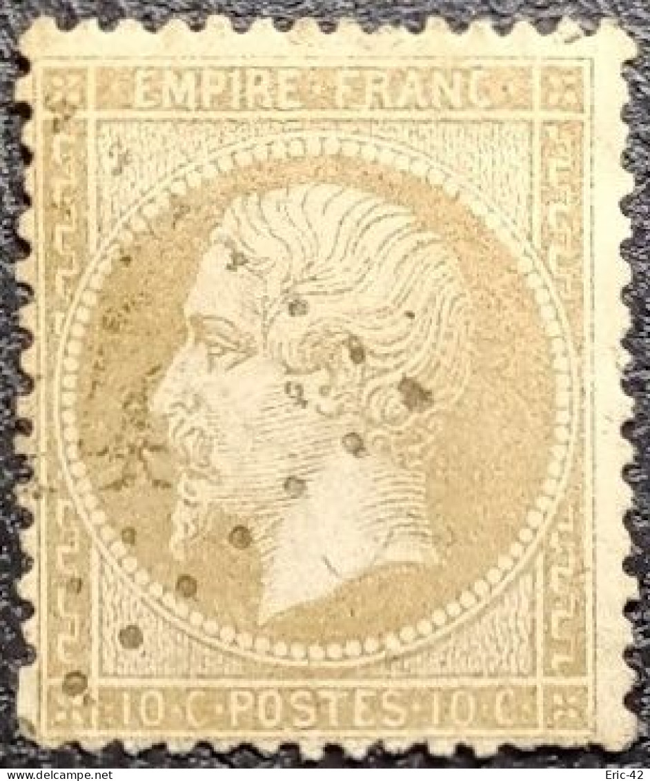 FRANCE Y&T N°21a Napoléon 10c Bistre-jaune. Oblitéré Losange GC. - 1862 Napoléon III.