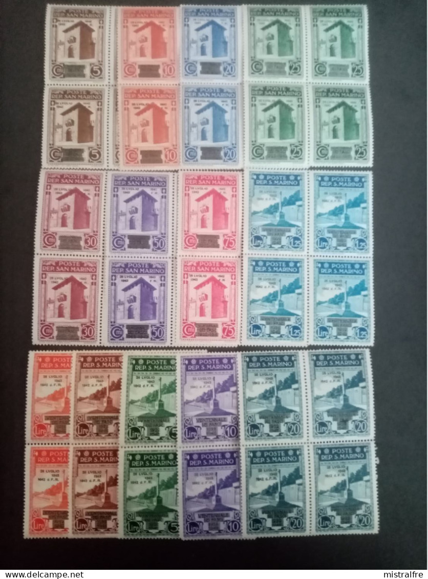 SAINT MARIN.1943. " Surcharge 28 Luglio 1943 " N° 234 à 246 Série Complète 13 Valeurs .NEUFS++ .Côte YT 2017: 140,00 € - Unused Stamps