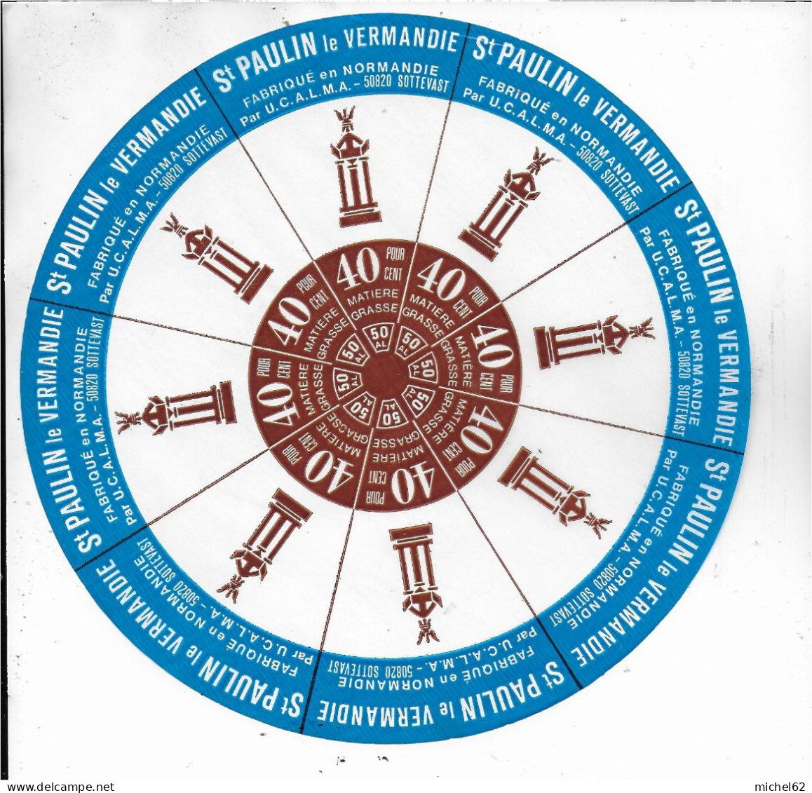 ETIQUETTE  DE  FROMAGE NEUVE   SAINT PAULIN LEVERMANDIE STTEVAST MANCHE   A193 - Fromage