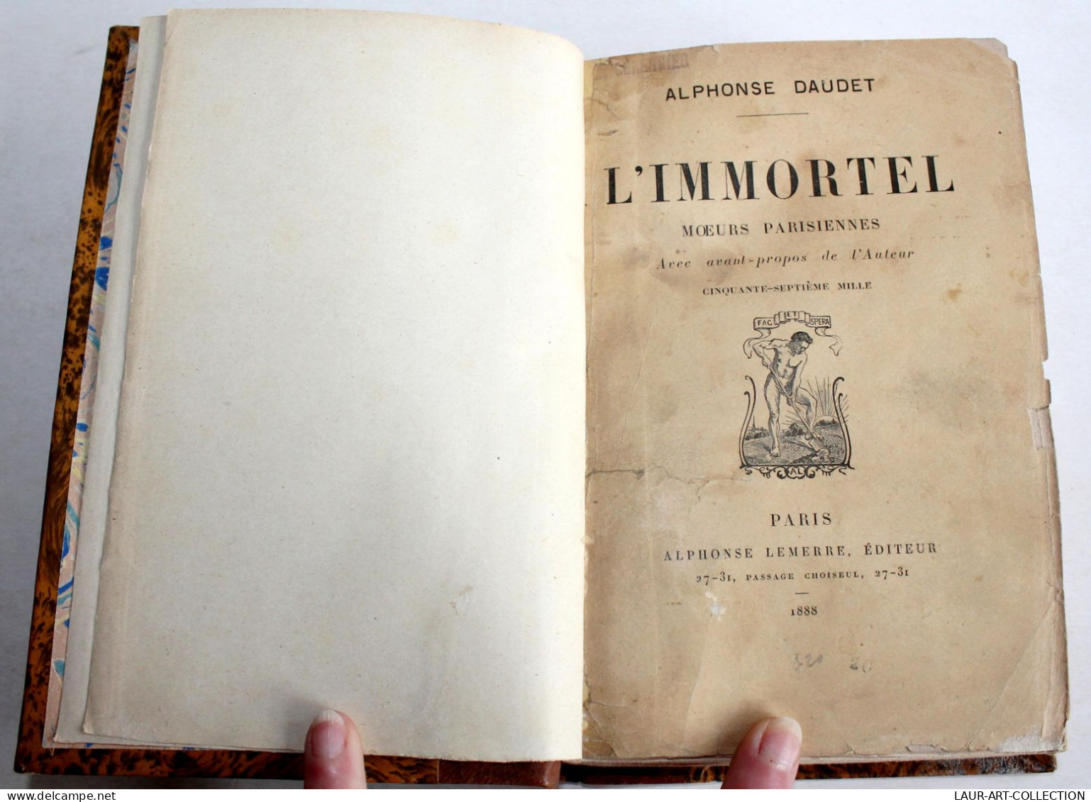 L'IMMORTEL, MOEURS PARISIENNES De ALPHONSE DAUDET + AVANT PROPOS 1888 LEMERRE Ed, LIVRE ANCIEN XXe SIECLE (2204.75) - 1801-1900