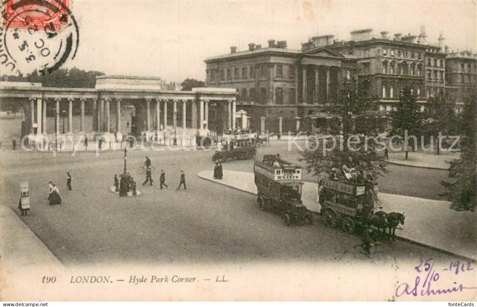 73781848 London__UK Hyde Park Corner Pferdebus Automobil - Autres & Non Classés