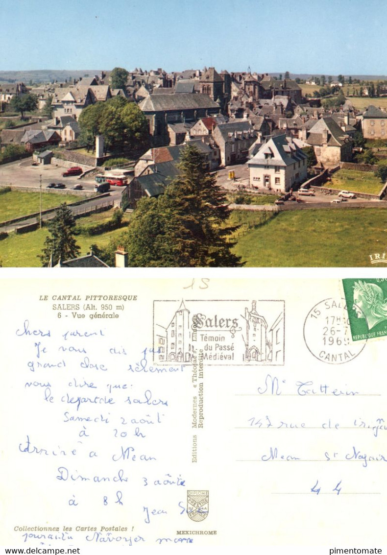 SALERS VUE AERIENNE MAISON BERTRANDY CHAPELLE PLACE TYSSANDIER RUE MARTILLE LOT 21 CARTES