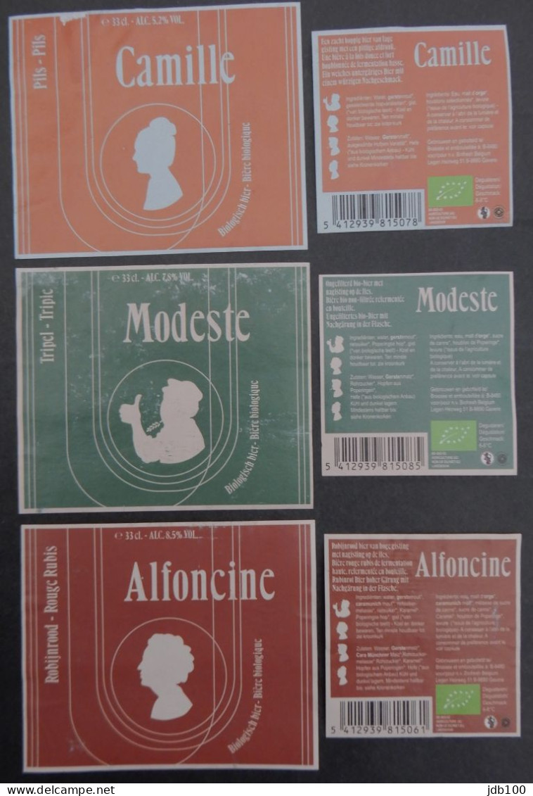 Bier Etiket (7b7), étiquette De Bière, Beer Label, Camille, Modeste, Alfoncine  Brouwerij Strubbe - Beer
