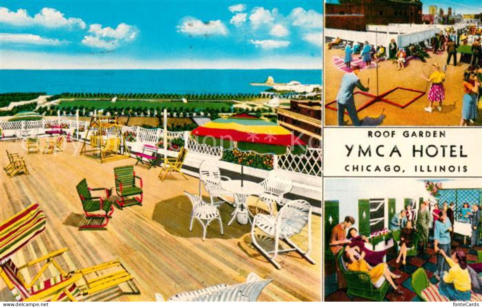 73747922 Chicago_Illinois Cafeteria Terrasse Roof Garden YMCA Hotel - Andere & Zonder Classificatie