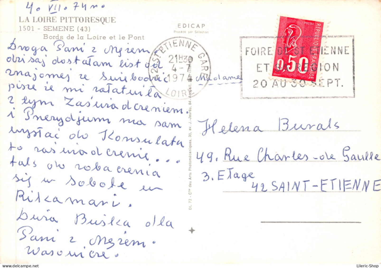 43 /  AUREC SUR LOIRE / SEMÈNE - Bord De La Loire Et Le Pont Cpsm GF 1974 - Other & Unclassified