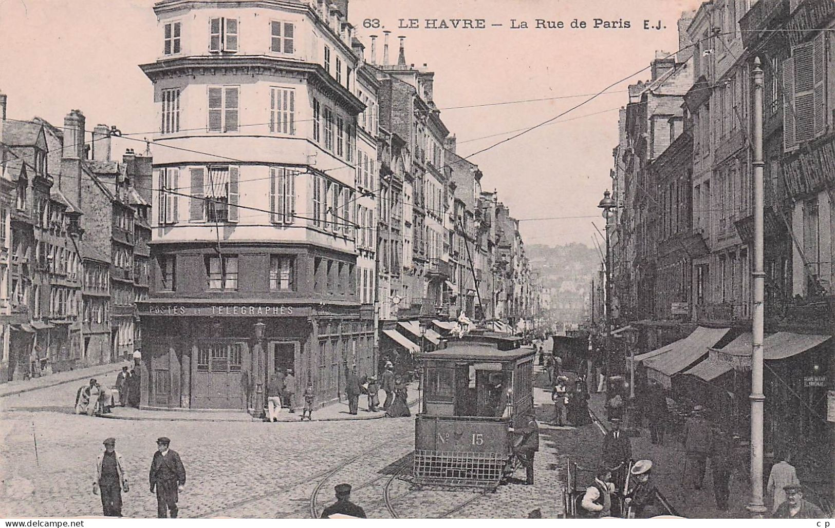 Le Havre - Tramway - Postes Et Telegraphes - Rue De Paris    -  CPA °J - Unclassified