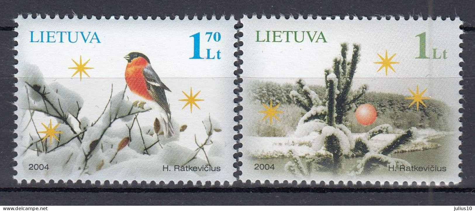LITHUANIA 2004 Christmas Birds MNH(**) Mi 861-862 #Lt991 - Lituania