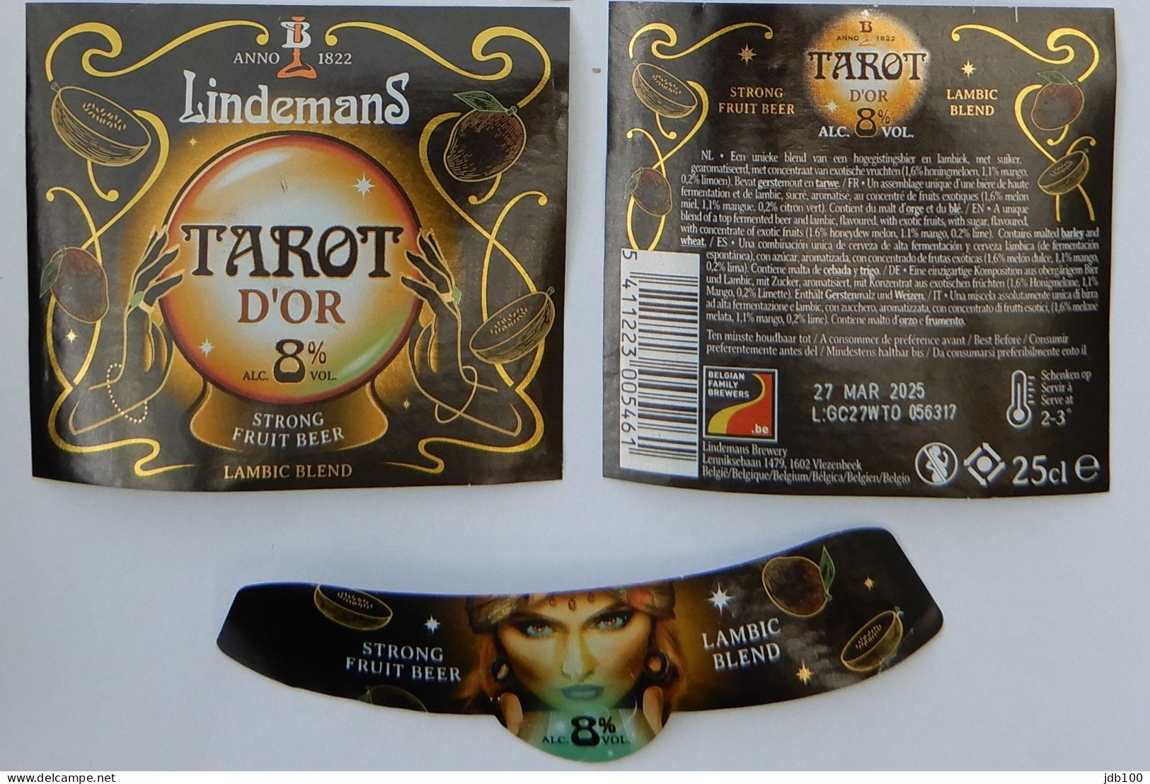 Bier Etiket (7c4b), étiquette De Bière, Beer Label, Tarot D'Or Brouwerij Lindemans - Bier