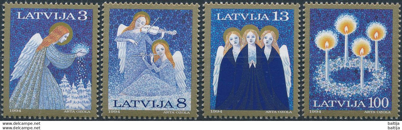 Mi 382-85 ** MNH / Christmas, Angels, Advent Wreath - Lettonie