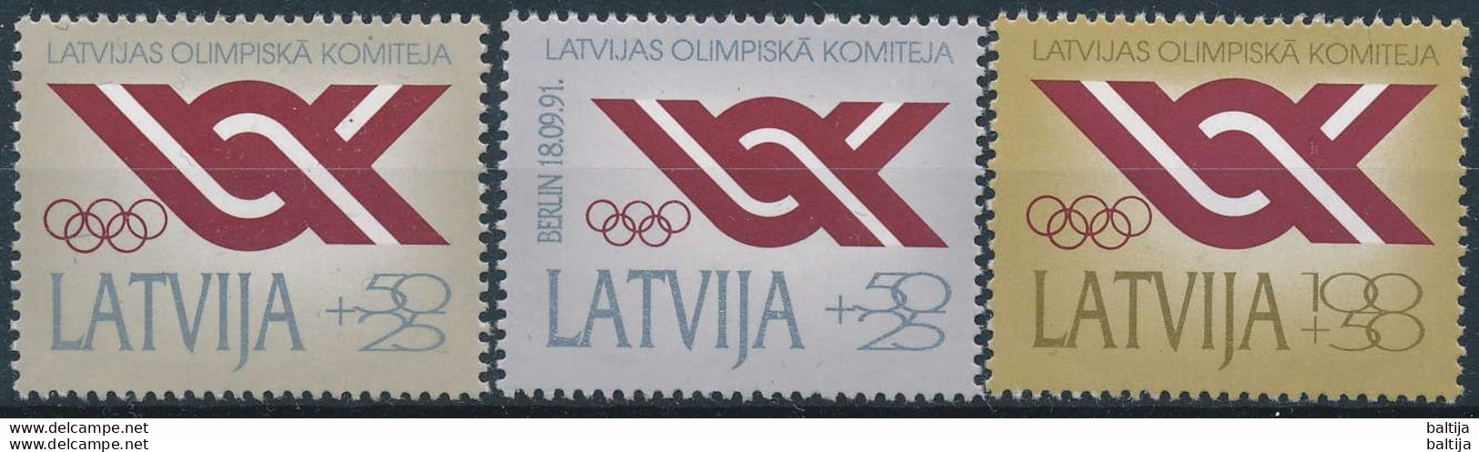 Mi 323-25 ** MNH / National Olympic Committee / Semi-postal - Lettland