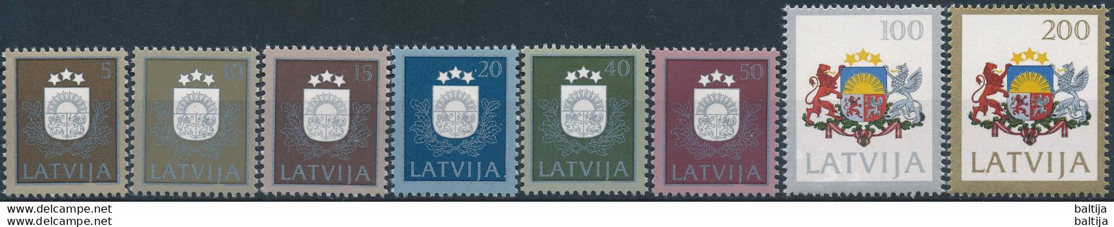 Mi 305-12 ** MNH / National Coat Of Arms - Latvia