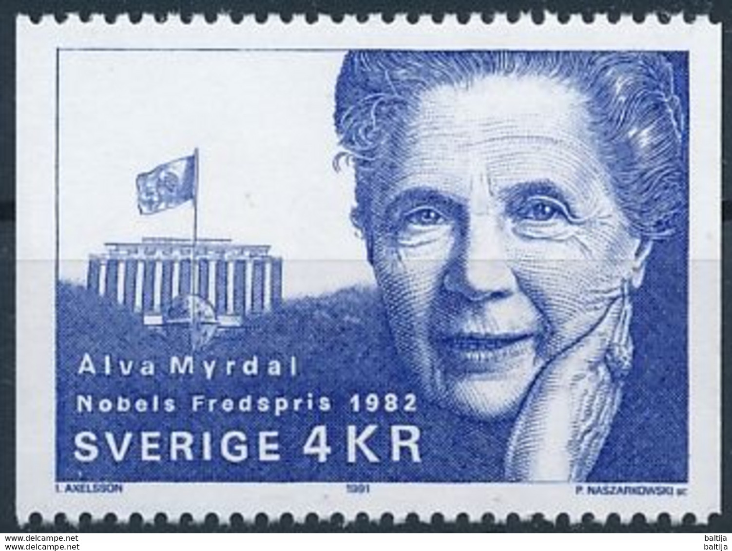 Mi 1698 MNH ** / Politician, Sociologist, Woman Alva Myrdal, Nobel Peace Prize Laureate 1982, Disarmament - Storia Postale