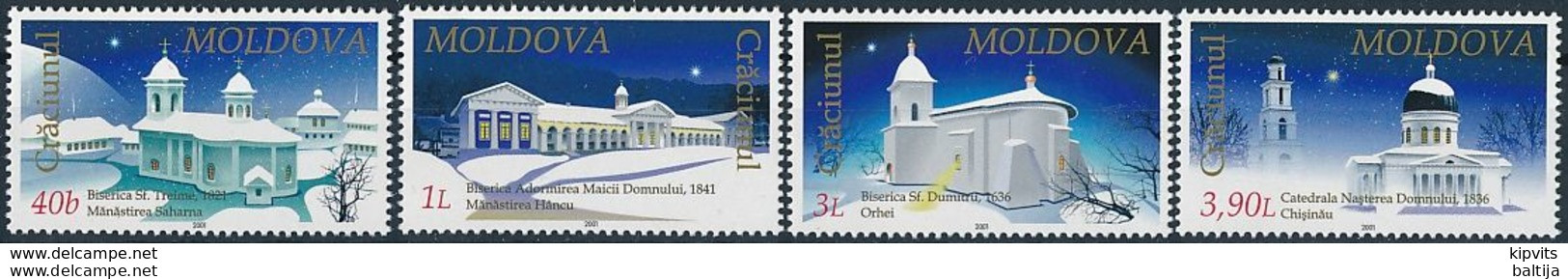 Mi 416-19 MNH ** / Christmas, Convents, Church, Cathedral - Moldavie