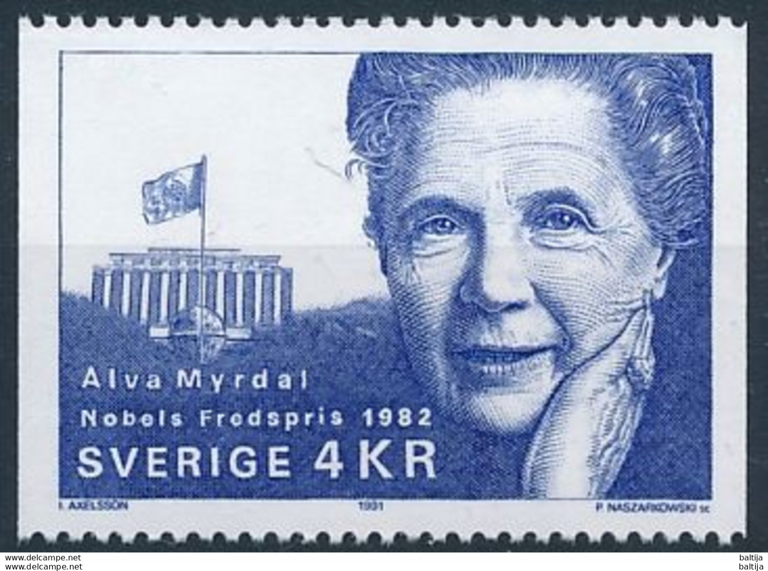 Mi 1698 MNH ** / Politician, Sociologist, Woman Alva Myrdal, Nobel Peace Prize Laureate 1982, Disarmament - Briefe U. Dokumente