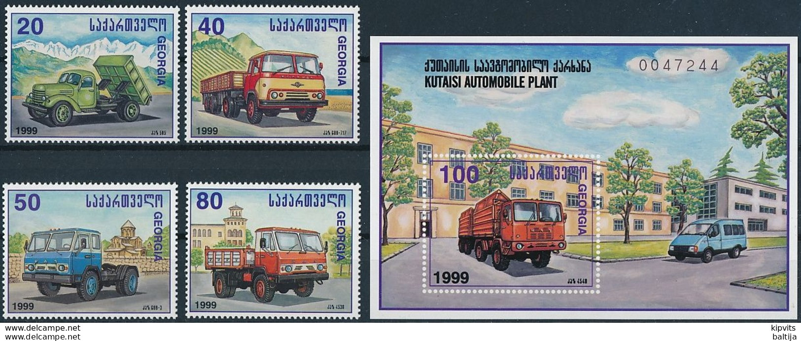 Mi 320-23 + Block 19 MNH ** / Trucks Of The Kutaisi Automobile Plant - Georgia