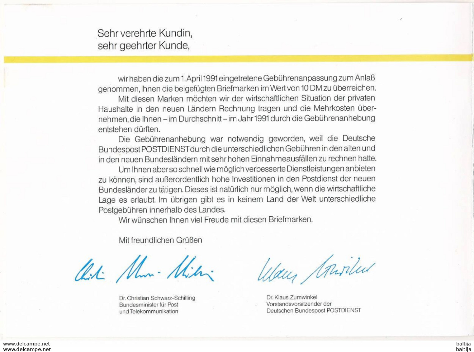 Mi GH 1 MNH (**) / 1991 "Stamps For You", Present Booklet, 1990 German Reunification - Autres & Non Classés