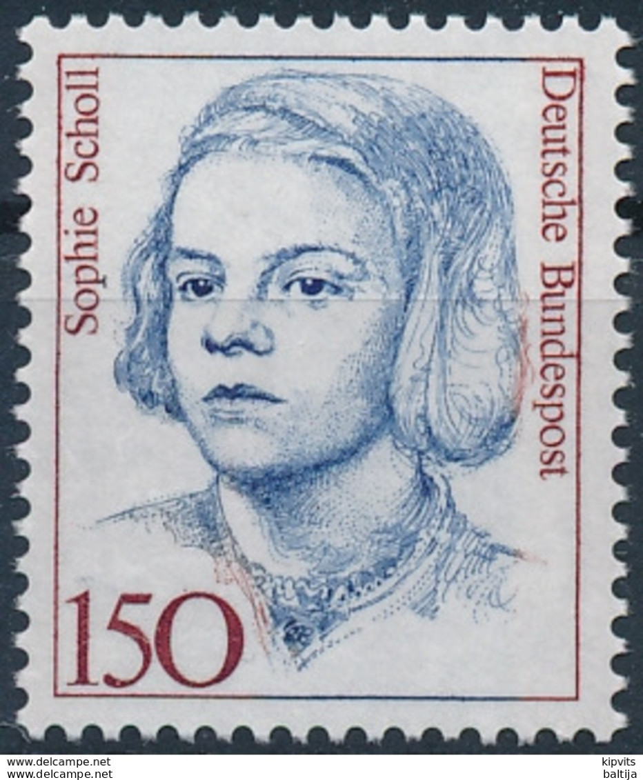 Mi 1497 MNH ** / Student Anti-Nazi Political Activist Sophie Scholl White Rose / Notable Women Woman - Neufs