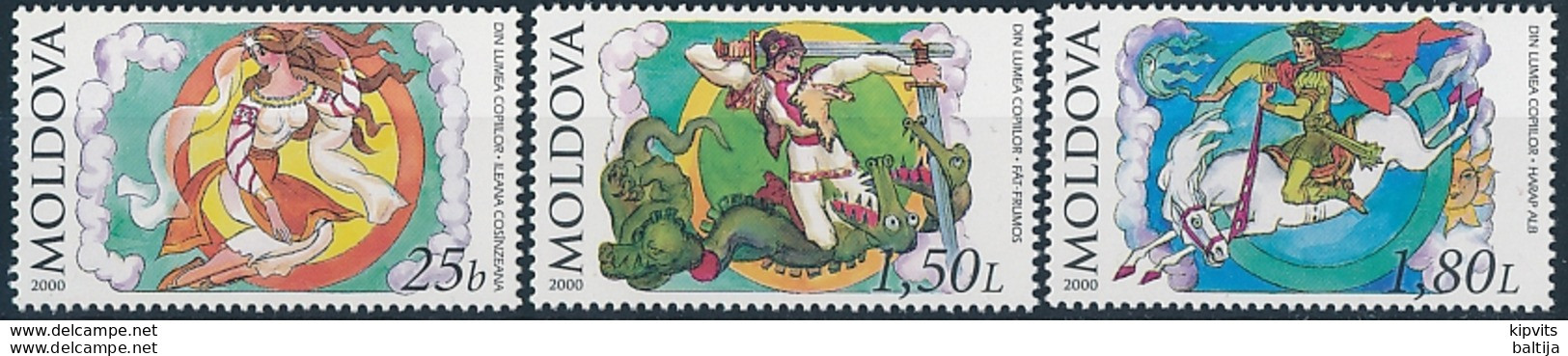 Mi 350-52 MNH ** / Fairy Tale Characters Mythology - Ileana Cosânzeana, Făt-Frumos, Harap Alb - Moldawien (Moldau)