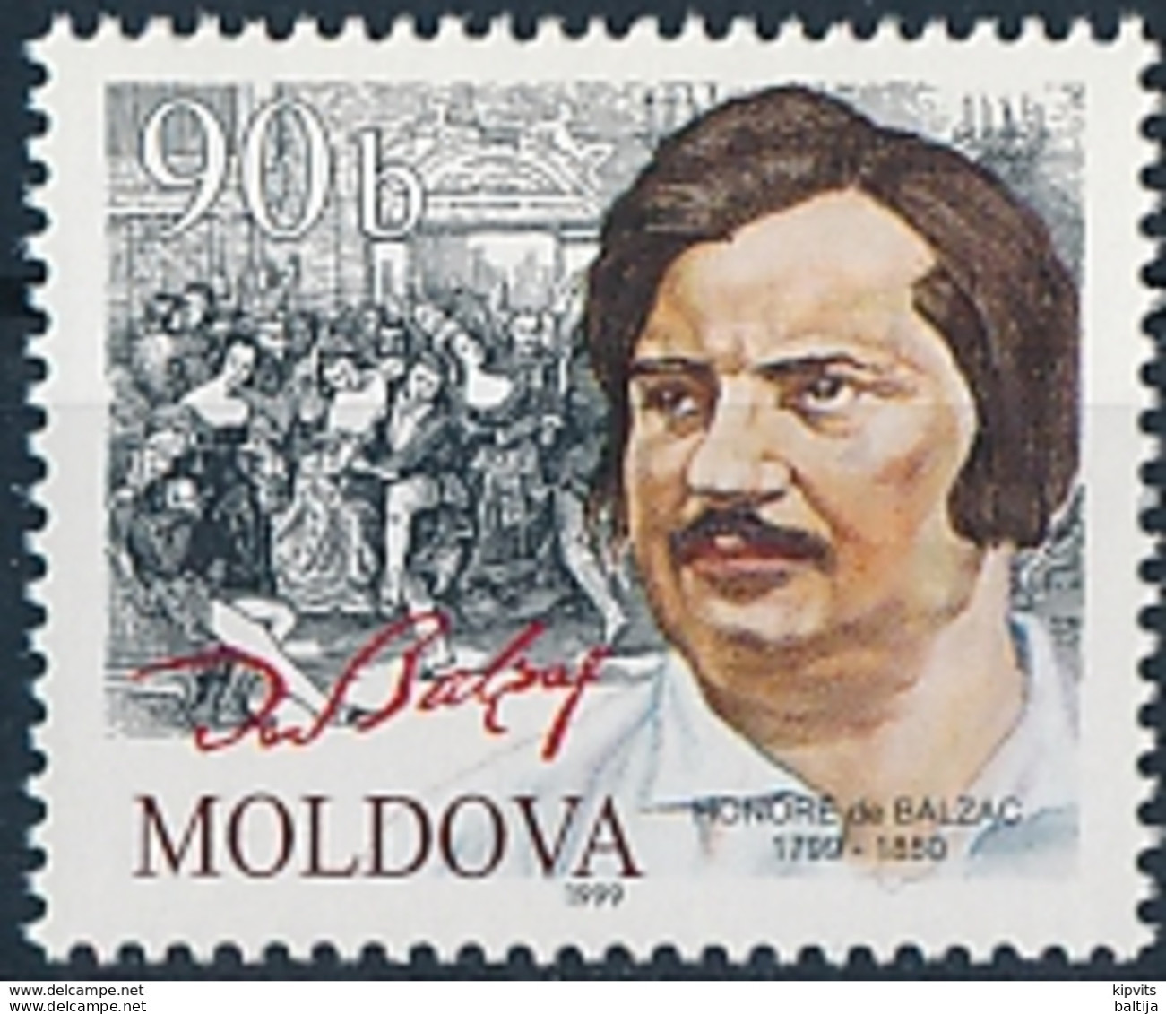 Mi 308 MNH ** / Novelist Playwright Writer Honoré De Balzac 200th Birthday - Moldawien (Moldau)