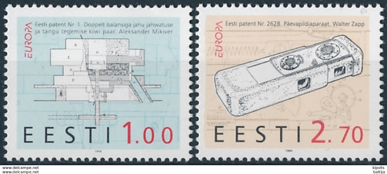 Mi 233-34 MNH ** CEPT Europa Inventions - Estonia Estland Estonie Eesti - Estland