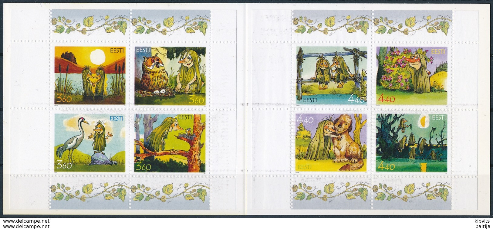 Mi MH 2 Booklet MNH ** Characters Fairytale Fairy Tale Pokuland Edgar Valter - Owl, Crane, Dog - Estland