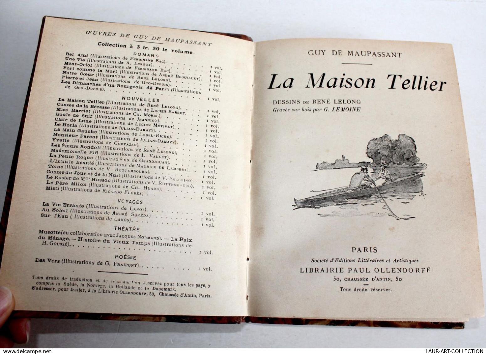 LA MAISON TELLIER De GUY DE MAUPASSANT DESSINS LELONG GRAVURE LEMOINE OLLENDORFF, LIVRE ANCIEN XXe SIECLE (2204.80) - 1901-1940