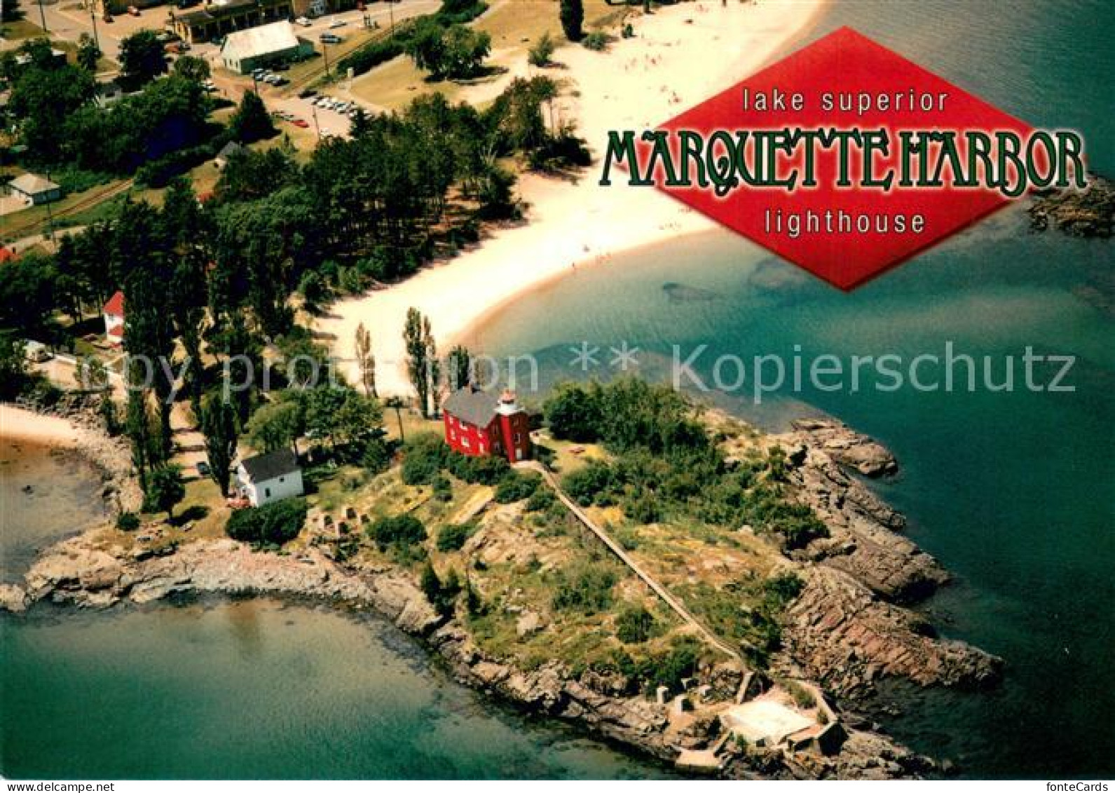 73745511 Marquette_Michigan Fliegeraufnahme Marquette Harbor Lighthouse - Andere & Zonder Classificatie