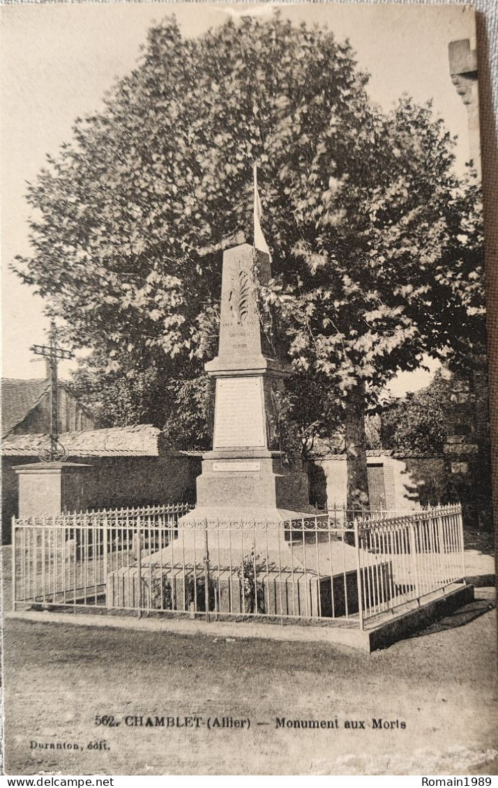 Chamblet Monument Aux Morts - Commentry