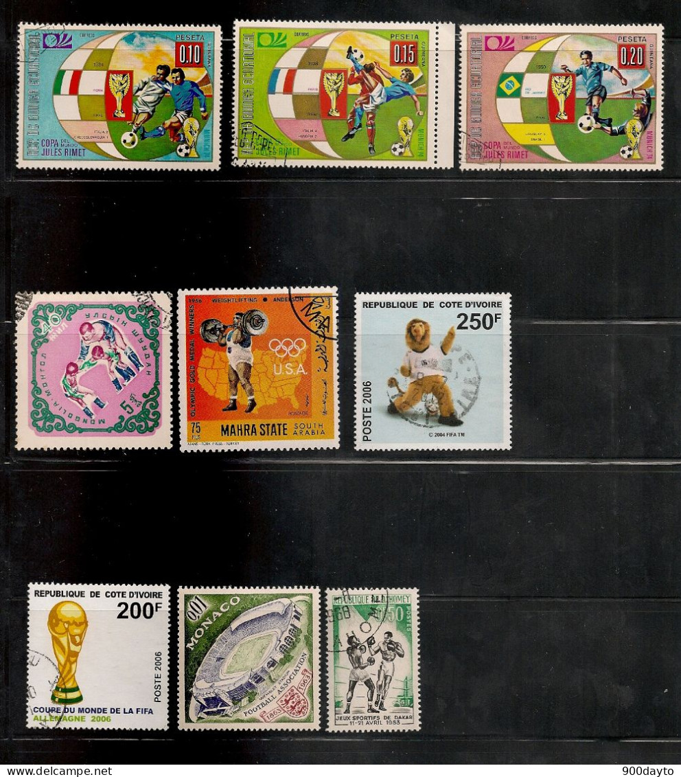 SPORTS. (Lot N° 08: 31 Timbres). (J.O. - Foot-ball - Boxe - Cyclisme - Athlétisme - Equitation - Tennis). - Otros & Sin Clasificación