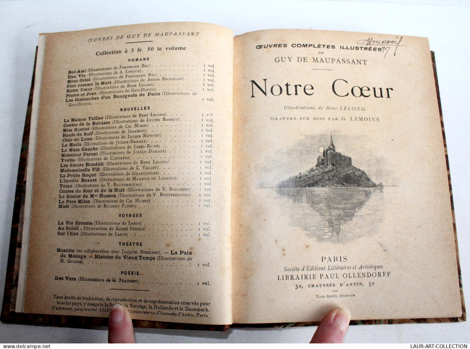 NOTRE COEUR De GUY DE MAUPASSANT DESSINS De LELONG GRAVURE De LEMOINE OLLENDORFF, LIVRE ANCIEN XXe SIECLE (2204.81) - 1901-1940