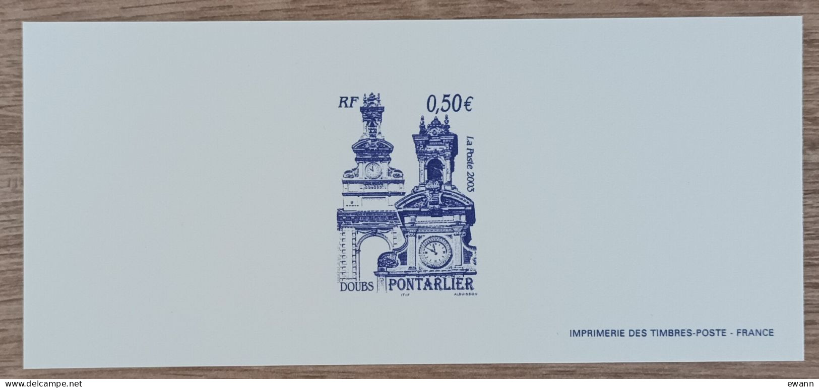 GRAVURE YT N°3608 - PONTARLIER - 2003 - Documents Of Postal Services