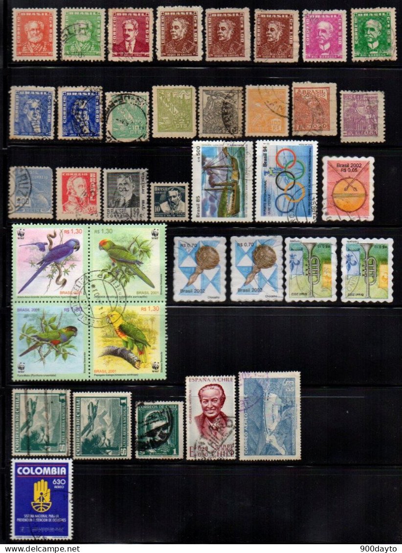 AMERIQUE DU SUD. (Lot N° 70: 120 Timbres). Argentine, Brésil, Chili, Colombie, Equateur, Guyane, Paraguay, Uruguay. - America (Other)