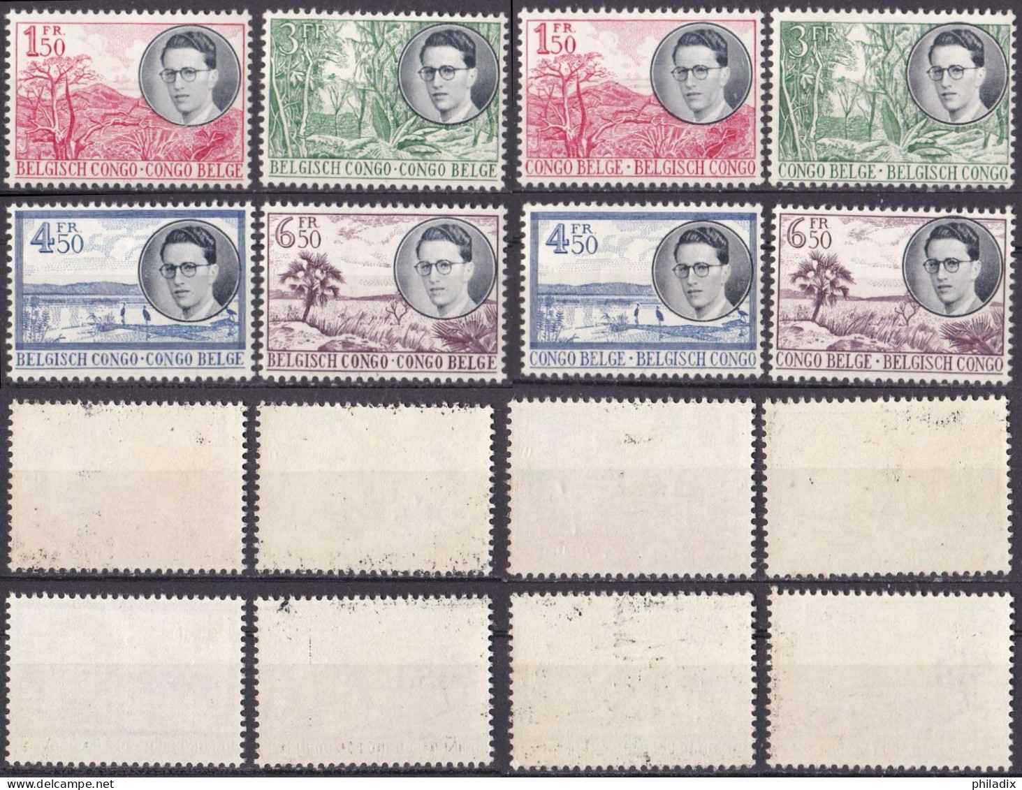 Belgisch Kongo 2 X Satz Von 1955 **/MNH (Flecken Auf Gummi Siehe Scan) (A5-15) - Nuevos