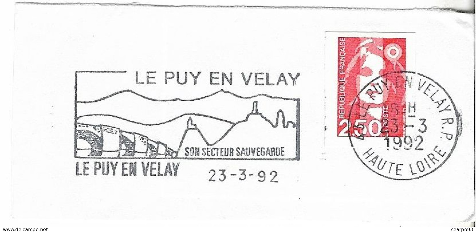 FRANCE. POSTMARK. LE PUY EN VELAY. BRIDGE. 1992 - 1961-....