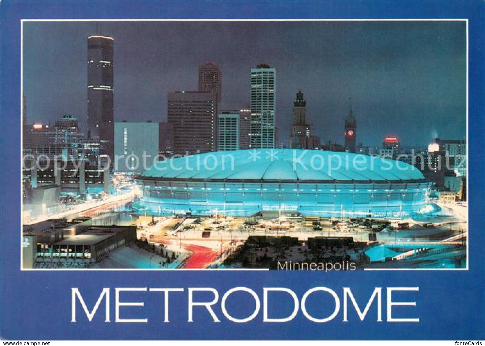 73745226 Minneapolis_Minnesota Skyline At Night With Hubert H. Humphrey Metrodom - Sonstige & Ohne Zuordnung