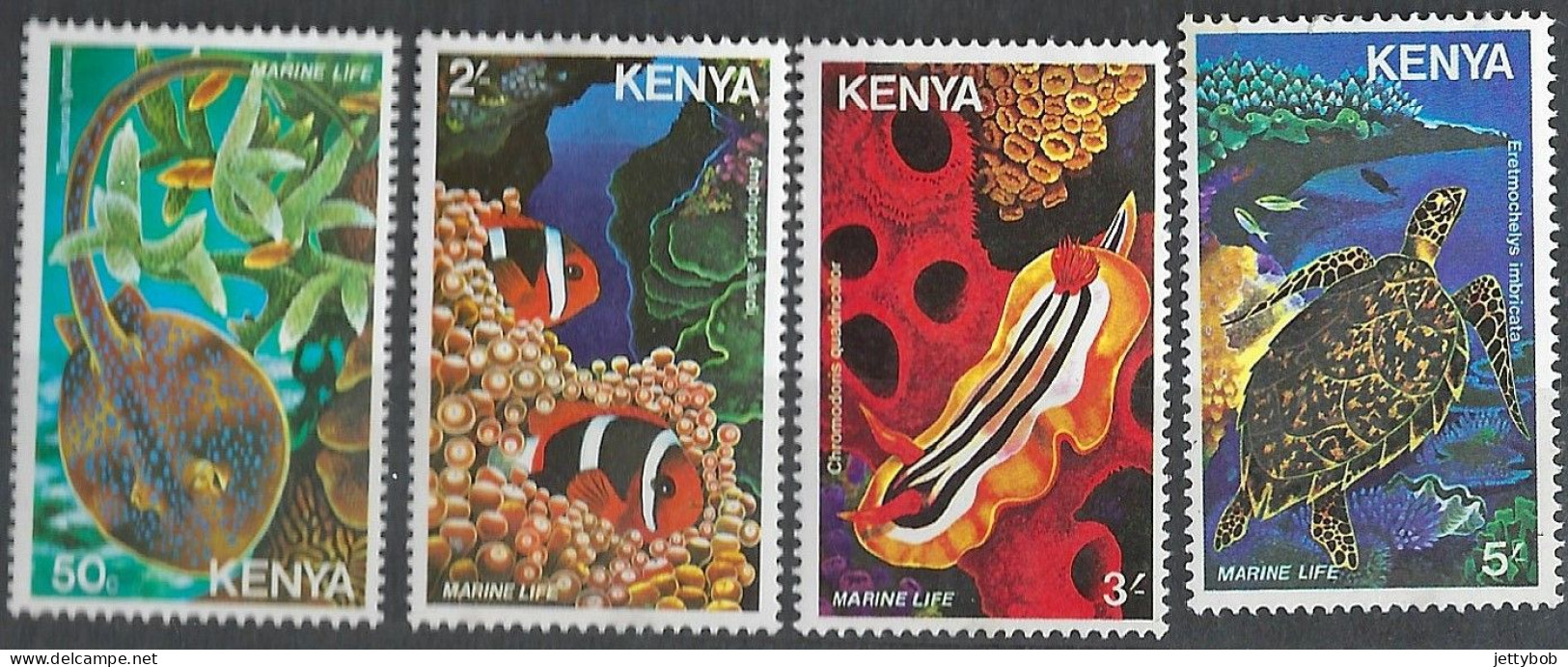 KENYA 1980 Marine Life Complete Set Of 4 Values MM - Kenia (1963-...)