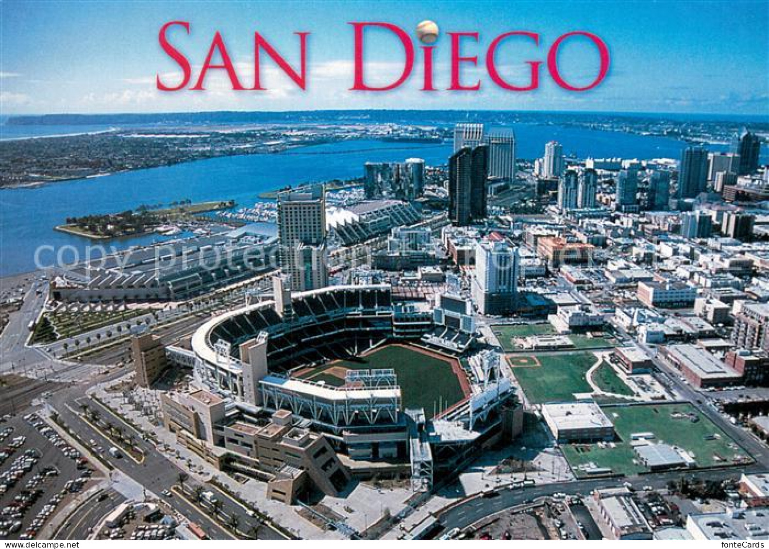 73745164 San_Diego_California Aerial View With The New Baseball Park - Autres & Non Classés