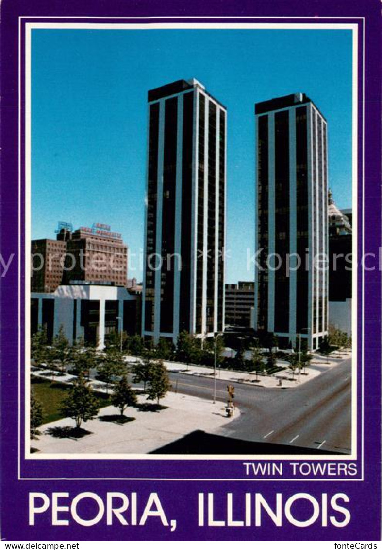 73744698 Peoria_Illinois Twin Towers - Sonstige & Ohne Zuordnung